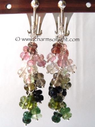 Tourmaline cluster earrings